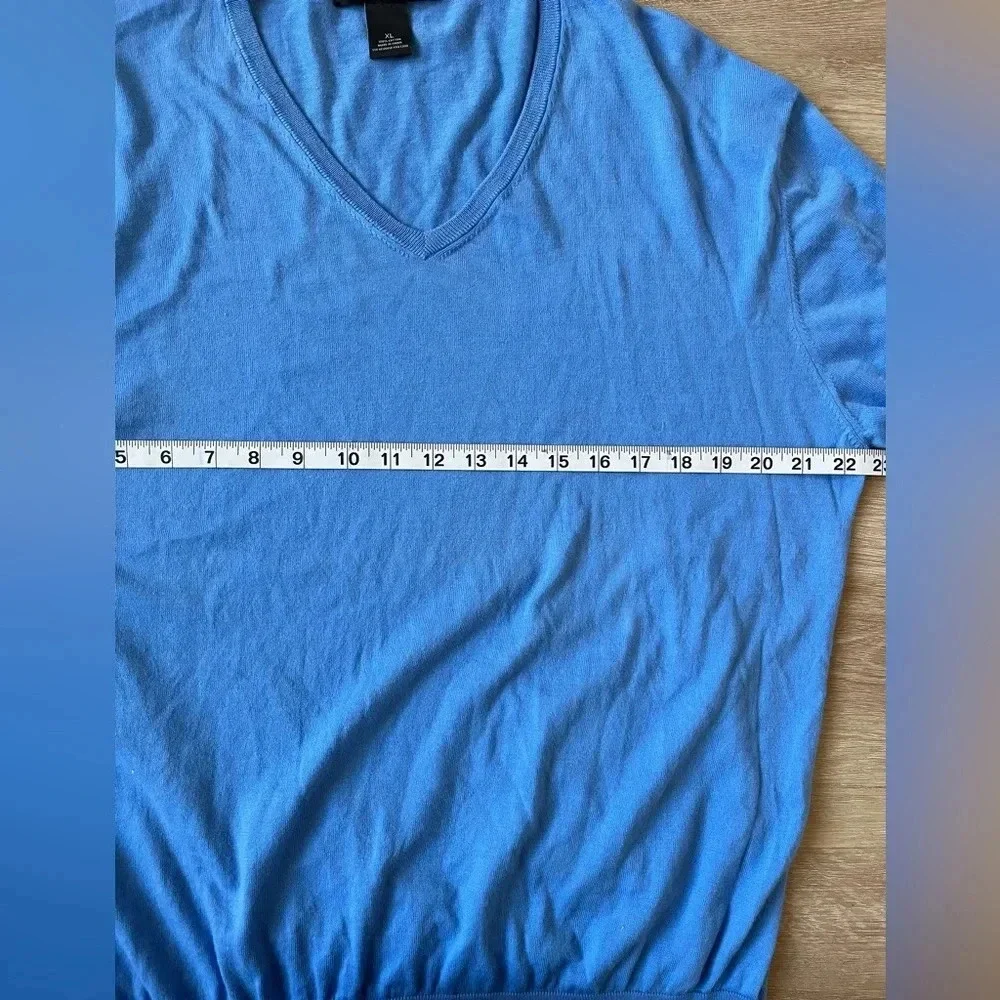 The Men’s Store Bloomingdales Blue Long Sleeve V-Neck Sweater Sz XL 100% cotton